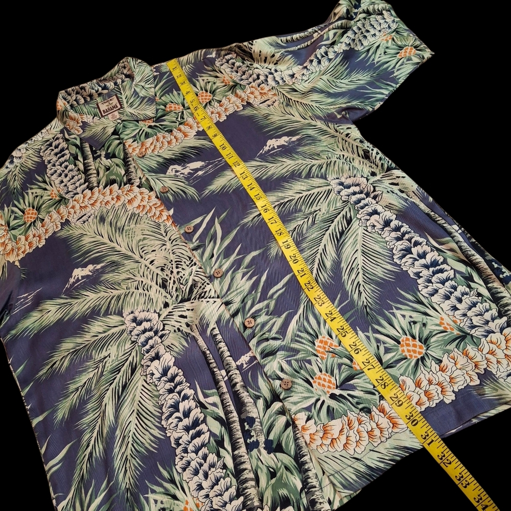 Tommy Bahama Silk Button-up Hawaiian Tropical Green    Men Size Large - Picture 16 of 16
